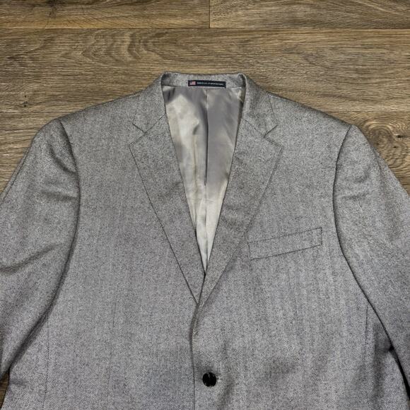 Hart Schaffner Marx Loro Piana 100% Cashmere Blazer Sz 46R Herringbone - Picture 2 of 16